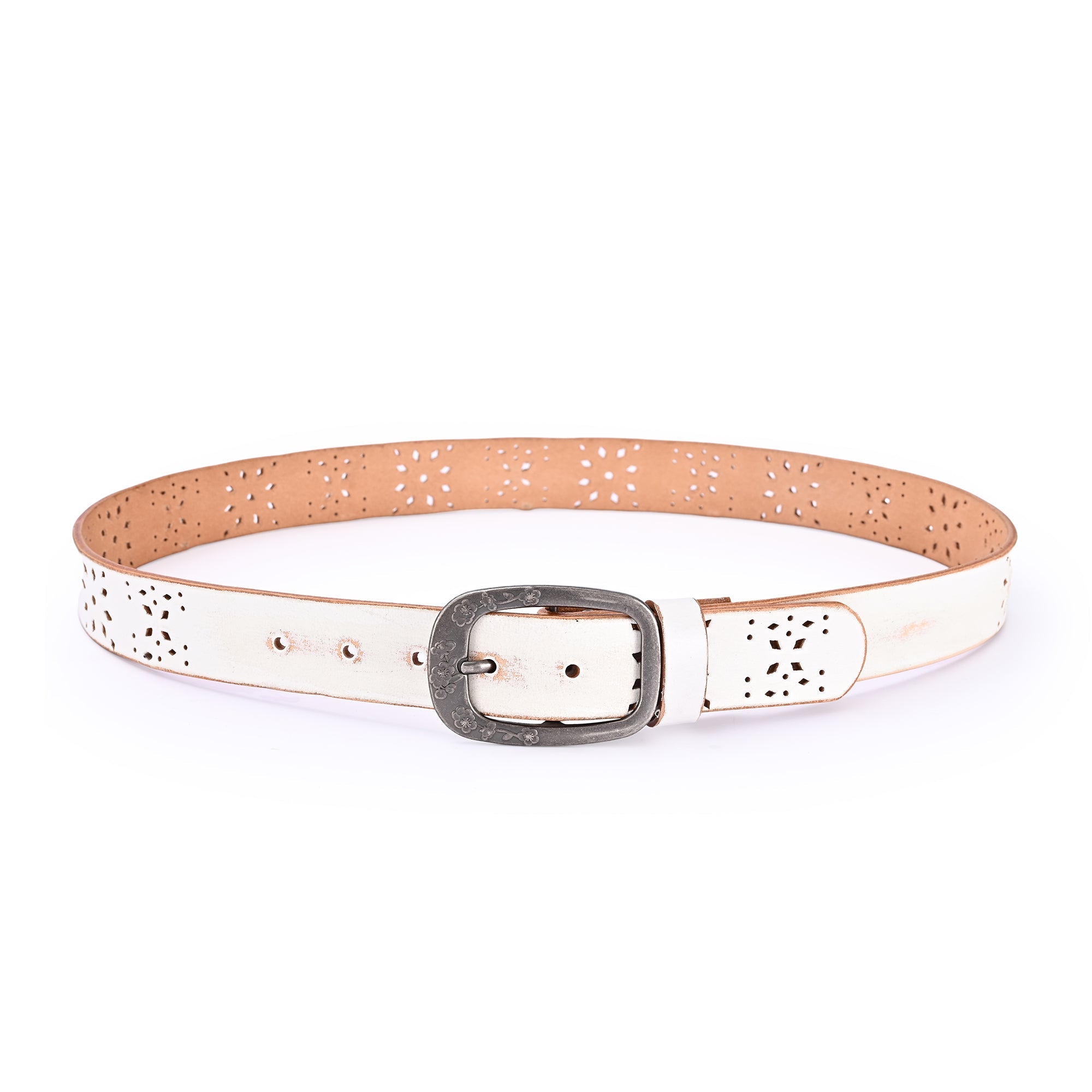 Blooming Crocus Leather Belt - White - image 4