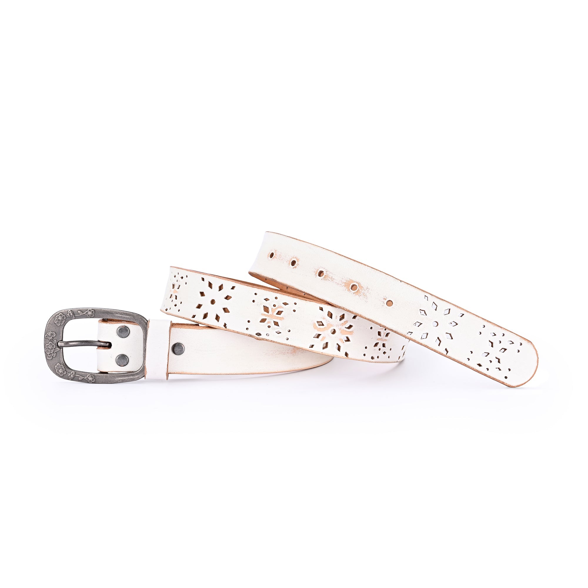 Blooming Crocus Leather Belt - White - image 8