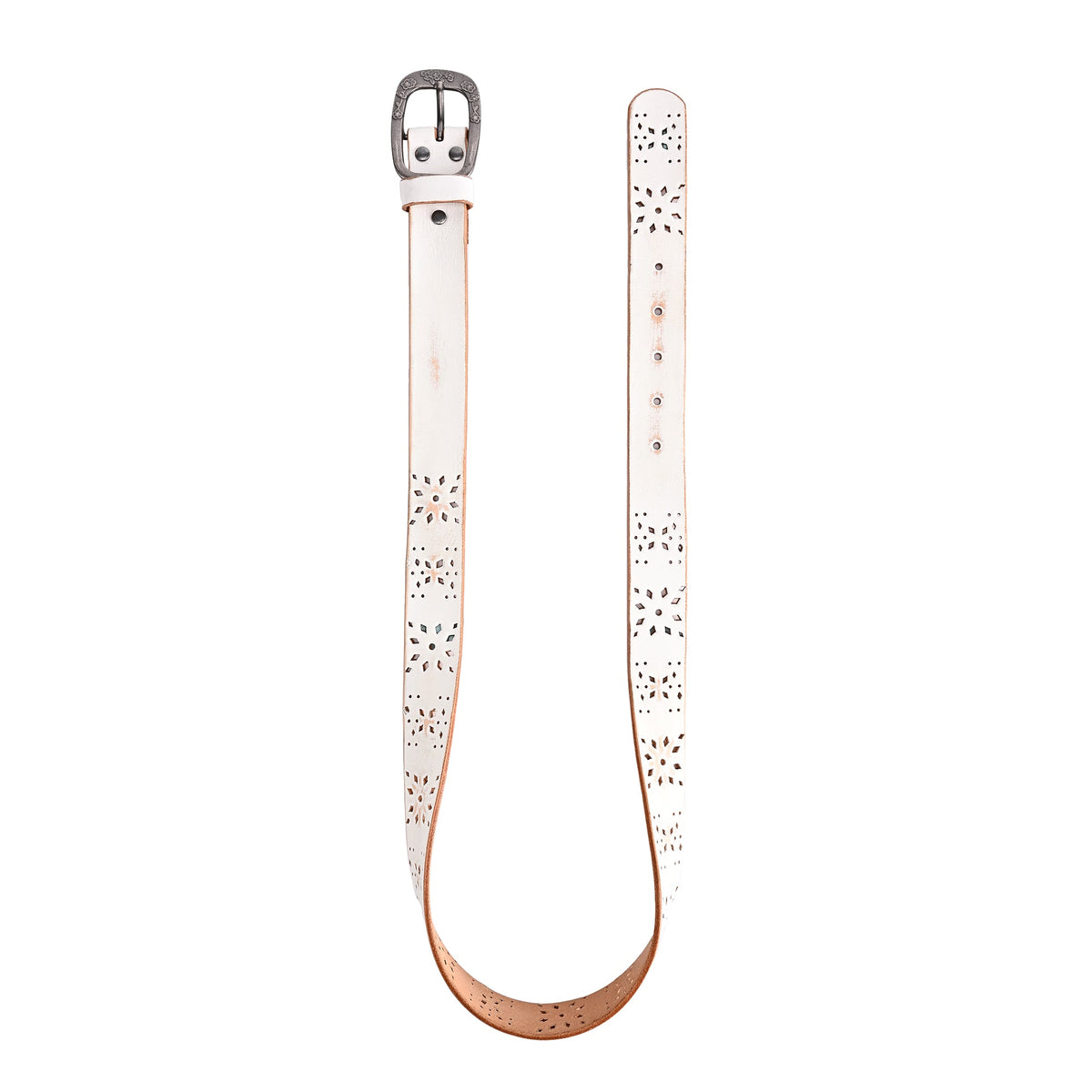 Blooming Crocus Leather Belt - White - image 9