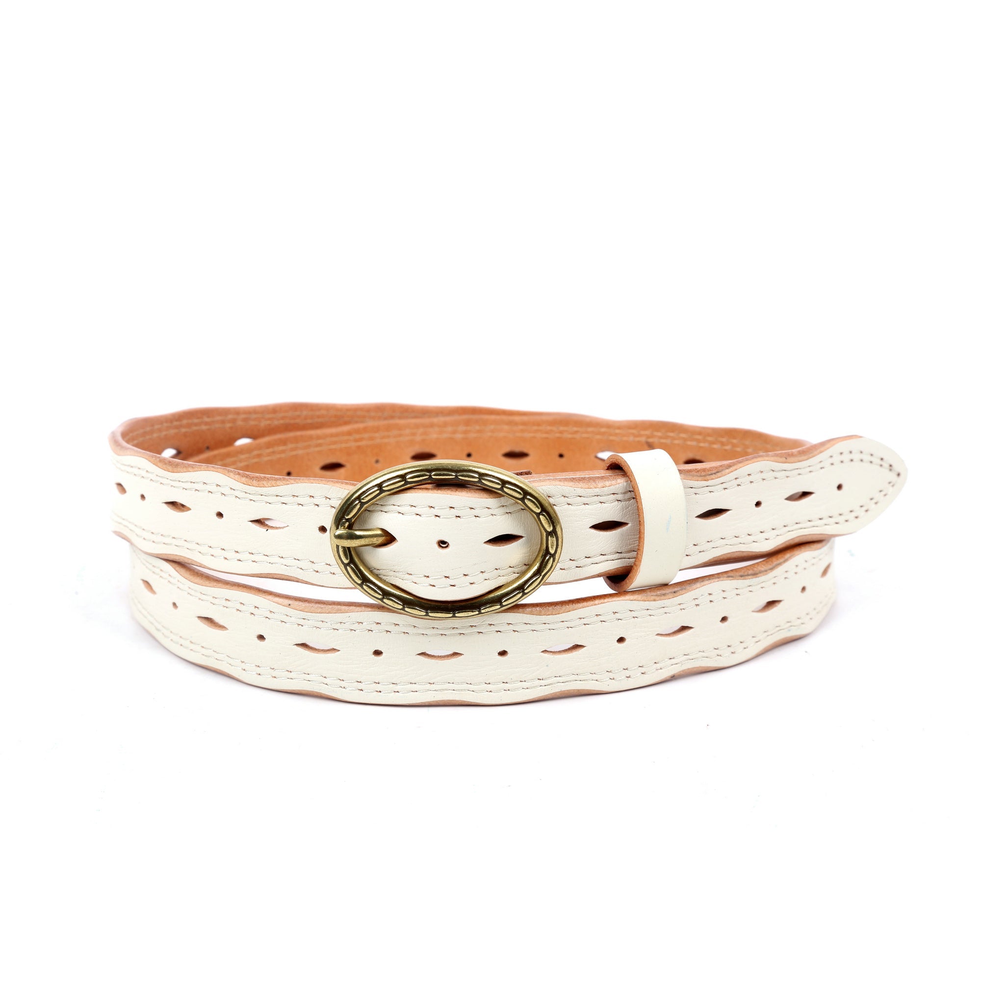 Vintage Soul Leather Belt - White - image 1