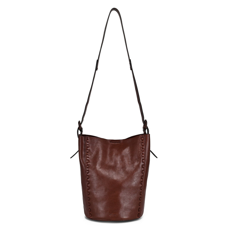 Juniper Small Handwoven Leather Barrel Crossbody