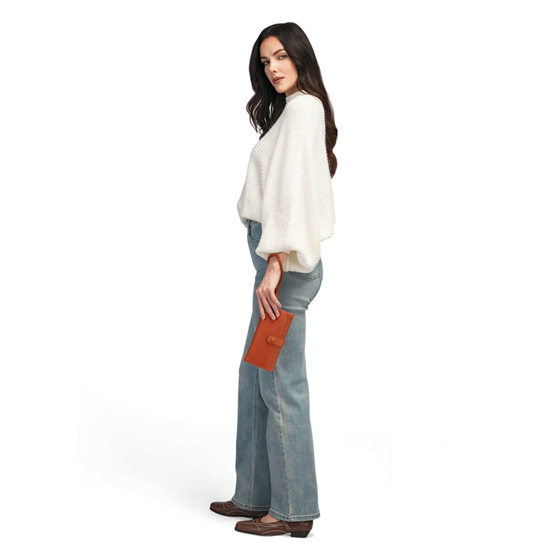 Iris Modular Leather RFID Wristlet Clutch