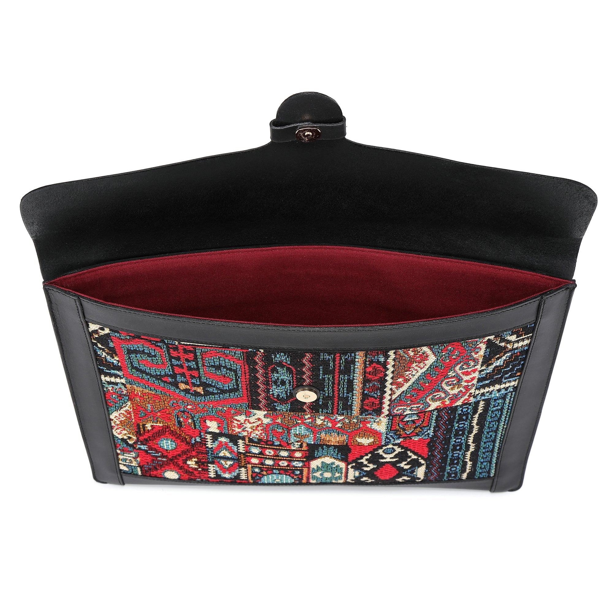 Myrtle Geometric Leather Laptop Sleeve
