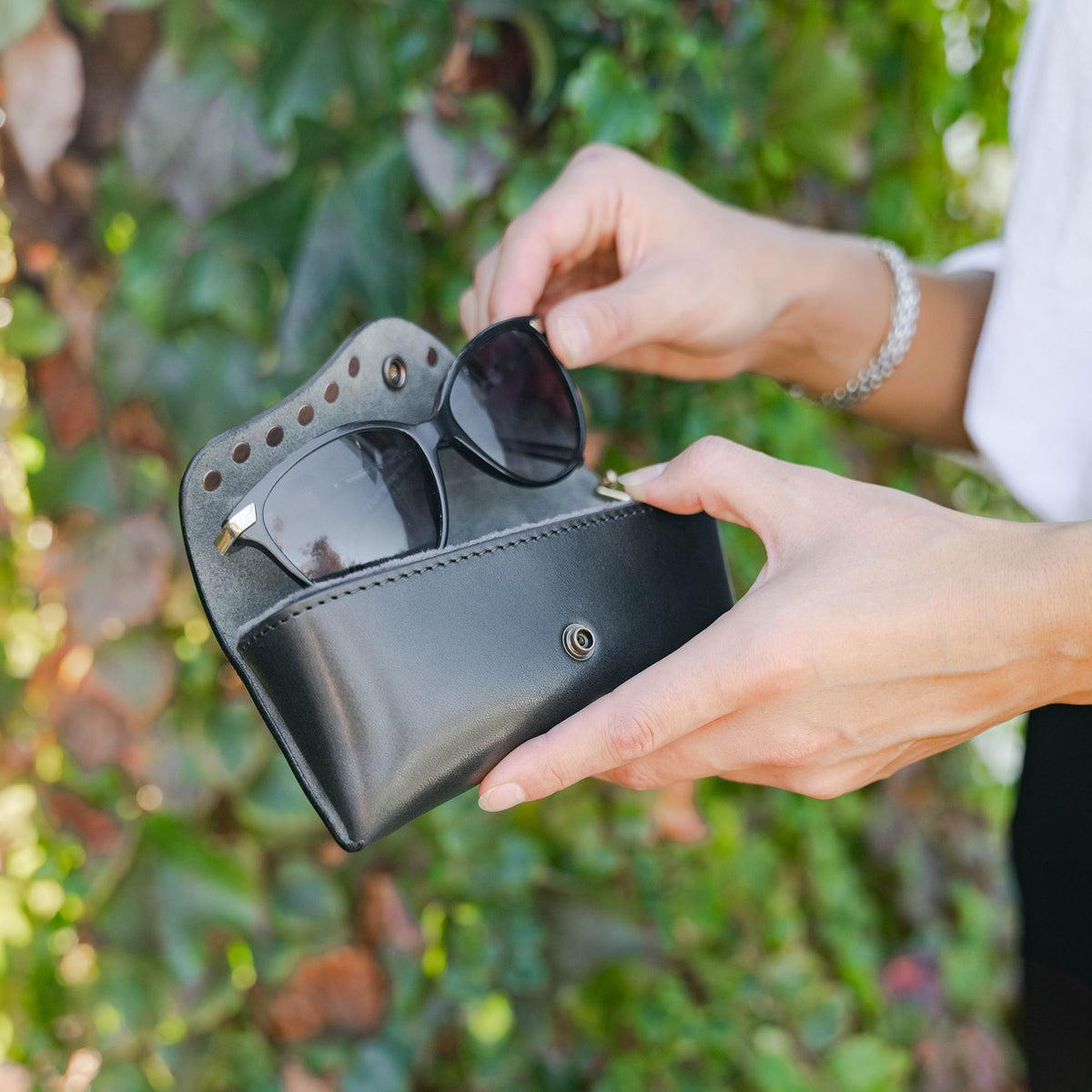 Rock Eye Sunglass Case in use